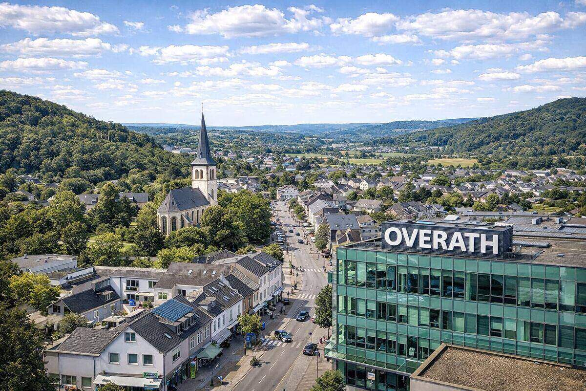 Stadtansicht von Overath im Rheinisch-Bergischen Kreis – hier kaufen wir Autos mit Motorschaden an