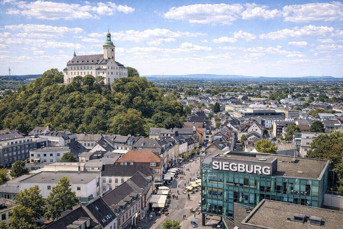 Stadtansicht von Siegburg im Rhein-Sieg-Kreis – hier kaufen wir Autos mit Motorschaden an